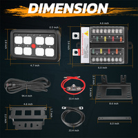 Panneau de commutation automatique à 8 gangs avec fonction marche/arrêt, éclairage LED 4x4 rétroéclairé vert à luminosité réglable automatiquement