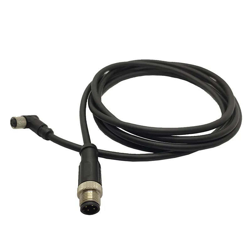 46.M12 Waterproof Transducer Male Connector Waterproof M8 Sensor 4 Core Female Connector Cable