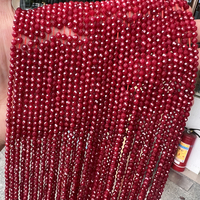 Perles en vrac de rubis de laboratoire facettées rondes de 2 mm, 3 mm, 4 mm pour la fabrication de bijoux, vente en gros