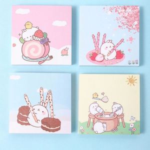 4pcs Cute <b>Memo</b> <b>Pads</b> Cartoon Non-Sticky Sticky Notes No Glue Thick Creative Notebooks Elementary School Students Girls Study - Product Image 6