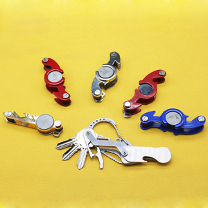 Nhà sản xuất mua sắm giỏ hàng mã thông báo biểu tượng tùy chỉnh vòng kim loại đa công cụ mở chai móc chìa khóa xe đẩy thẻ đồng xu Keychain - Product Image 3