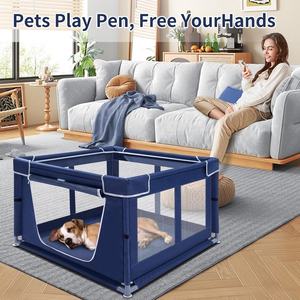 Küçük evcil hayvanlar için yavru oyun parkı kapalı, 42x42x25 inç, köpek kapısı ile hayvan kafesi, taşınabilir Oxford kumaş Pet egzersiz kalem - Product Image 3