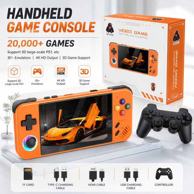 M41P Wireless Video Game Console Preloaded with 20000+ Classic Games Dual 2.4G Controllers 4K HD TV Game Box for Kids Gift