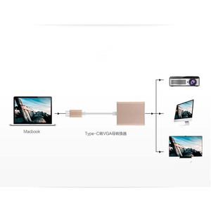 Offres Spéciales câble adaptateur VGA Type C vers femelle USB USBC 3.1 vers VGA adaptateur pour Macbook 12 pouces Chromebook Pixel Lumia <span class=keywords><strong>950XL</strong></span> - Product Image 6
