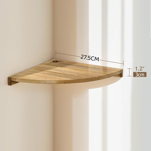 Solid Wood Triangular Corner <b>Shelf</b> 3 Tier Wall Mounted Storage <b>Rack</b> For Bedroom Living Room Decorative Display - Product Image 4