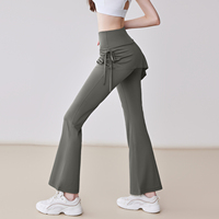 Leggings de yoga chic et personnalisés, unis, respirants, avec jupe intégrée, effet sculptant, pour le sport et la mode, grandes tailles XXS-XXL, pour l'entraînement, coupe évasée haute