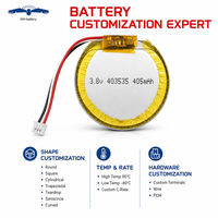 Batterie Circulaire Ronde 403535 503535 523535 405mAh 3.8V Lithium-Ion Polymère pour Appareil Photo Numérique/Contrôleur de Caméscope