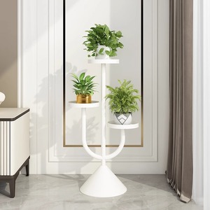 Estantería moderna multicapa de hierro <span class=keywords><strong>para</strong></span> interiores, <span class=keywords><strong>para</strong></span> el hogar Metal hecho de soporte de flores, oficina, Hotel, sala de estar, muebles <span class=keywords><strong>para</strong></span> suculentas - Product Image 3