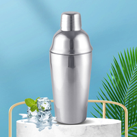 Shaker à cocktails moderne portable en acier inoxydable à double paroi, écologique, capacité 640 ml, couleur et logo personnalisables, vente en gros