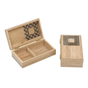 Caixa de embalagem de madeira de bambu de forma diferente, caixa de embalagem de bambu sólida para puxar capa de presente, joias recebendo caixa de embalagem