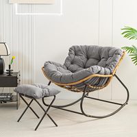 Haute qualité moderne balcon loisirs intérieur salon chambre paresseux canapé rotin à bascule jardin nordique lune inclinable canapé chaise