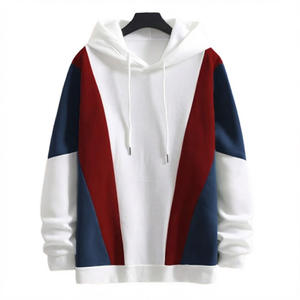 Sweat-shirt à capuche pour homme, color block, manches longues, coupe classique, style streetwear décontracté - Product Image 1