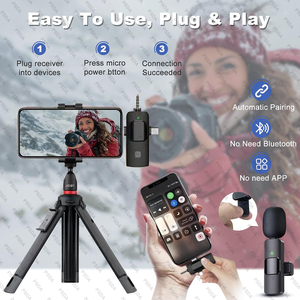 3-in-1 ワイヤレスマイク iPhone/USB-C対応 ノイズキャンセリング搭載 ラベリアマイク ミニマイク - Product Image 2