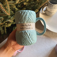 Tasse à café en céramique avec fil réaliste, couleur bleu clair, avec détail, cadeau de fête des mères, nouveauté