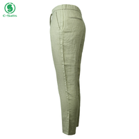 Pantalon en coton et lin pour homme, léger, respirant, coupe droite, décontracté, pour l'été