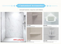 KMRY Stock aux États-Unis SMC Panneaux de Douche Hôteliers Étanche Personnalisables Socle et Murs Panneaux Muraux de Douche Contour de Douche