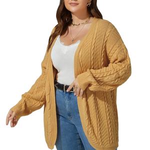 OFF20 %, venta al por mayor, cárdigan de punto con <span class=keywords><strong>cuello</strong></span> en V y temperamento de Color sólido para <span class=keywords><strong>mujer</strong></span>, abrigo de suéter transfronterizo sencillo sin botones que combina con todo - Product Image 1