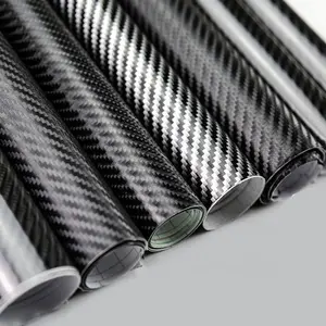 Black White Red Blue 2D 3D 4D 5D 6D PVC Matt Glossy Car Foil Film Paper Roll Wrap Sticker Carbon Fiber Vinyl For Auto