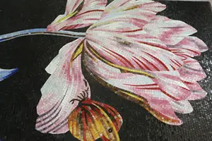 Mosaïque de verre moderne à motif floral 120x240cm pour la décoration murale intérieure de piscine, murale, résistante à l'eau, écologique - Product Image 5