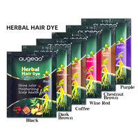 Shampo pewarna rambut hitam herbal Augeas 3 in 1, ekstrak tumbuhan alami, bebas amonia, pewarna rambut permanen, tersedia