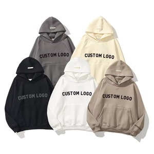 Sudadera Corta Personalizada, Sudadera Holgada con Capucha, Sudadera de Felpa Francesa con Estampado Puff de 500 Gsm, Sudadera Corta con Capucha Grande y Peso Pesado - Product Image 1
