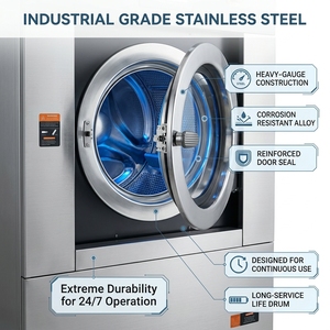 Lave-linge commercial en libre-service avec moteur 2000W et 380V, garantie 1 an pour les laveries, modèle à monnayeur - Product Image 2
