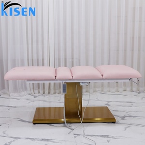 pink Waxing Lash <b>Bed</b> Gold Base Massage Tables Modern Style Facial <b>Bed</b> for Beauty Salon - Product Image 2