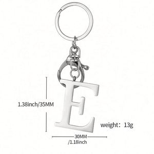 Llavero de Acero Inoxidable de Fábrica, Colgante para Mochila de Acero de Titanio 26, Venta al por Mayor, Letra Inicial, Moderno y Minimalista - Product Image 2