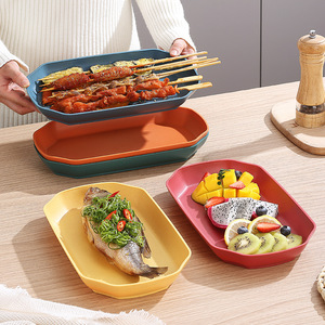 Plato Hexagonal para Pescado, Forma Irregular, Color Sólido, Plato Poco Profundo para Pescado al Vapor, Barbacoa, Frutas, Platos Fríos, Uso en Fiestas - Product Image 1