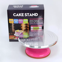 Fournitures de décoration de petits gâteaux support à gâteaux rotatif personnalisé Table rotative en alliage d'aluminium support à gâteaux rotatif de 12 pouces