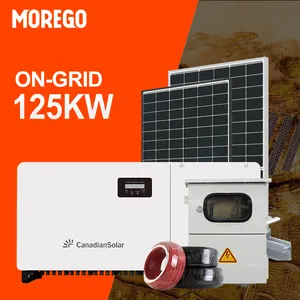 Moregosolar 그리드 타이 태양 에너지 시스템 100KW 110KW 125KW 산업용 태양 전지 패널 시스템 홈