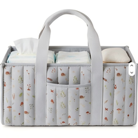 Sac de rangement élégant à motif floral pour couches, en polyester robuste, organisateur de chambre d'enfant, panier à couches portable pour cadeaux de naissance