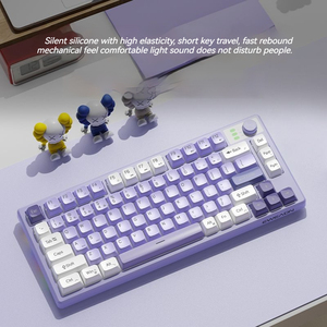 EWEADN V75 75% Membrana Teclado Modo Duplo para <span class=keywords><strong>Bluetooth</strong></span> 2.4G RGB Retroiluminado 25dB Quiet <span class=keywords><strong>Laptop</strong></span> Portátil USB Interface Silenciosa - Product Image 2