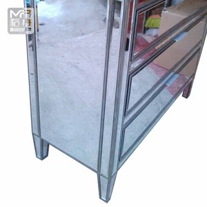Mirrored Furniture Supplier <strong>3</strong> Wide <strong>Drawers</strong> Bed Side Table Mirror Dressing <strong>Chest</strong> Wholesales - Product Image 4