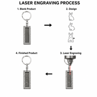 Individuell Lasergravierter Zinklegierung Blanko Rechteckiger Schlüsselanhänger für Geschäftsgeschenke Markenpromotion und Tägliches Tragen