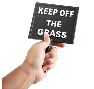 Cast Iron Please <strong>Keep</strong> <strong>Off</strong> <strong>the</strong> <strong>Grass</strong> Yard <strong>Sign</strong> Stake Square <strong>Grass</strong> Warning <strong>Sign</strong> Heavy Metal <strong>Grass</strong> Stay <strong>Off</strong> <strong>Sign</strong> Spike Garden Hose - Product Image 3