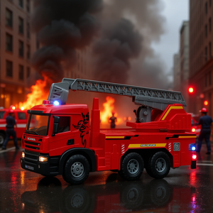 Camión de Bomberos Scania P 410 con Luces y Música, 56 cm, Vehículo de Juguete de Fricción - Product Image 2
