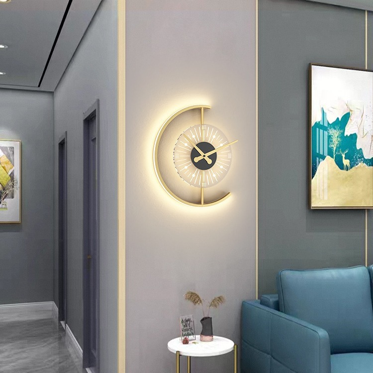 Creative ClockNordic Bedside Clock Wall Decorative Charging Modern Wall Light for Bedroom Bedside Lights - Image 7