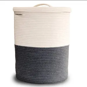 大棉绳编织洗衣套毯圆形毛巾玩具收纳篮