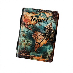 NEW ERA Journal en cuir fait main avec reliure cousue – Carnet de voyage vintage vierge avec fermeture magnétique 100 feuilles UV - Product Image 1