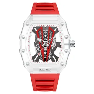 2023 orologi Hip Hop ghiacciati da uomo in polso di lusso per calendario luminoso impermeabile orologio da uomo in silicone