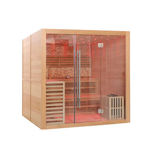 Sauna <span class=keywords><strong>en</strong></span> <span class=keywords><strong>bois</strong></span> massif pour 8 personnes au design moderne et luxueux avec <span class=keywords><strong>douche</strong></span> à vapeur humide, alimenté à l'énergie <span class=keywords><strong>solaire</strong></span>, garantie de 2 ans Idealsauna IDS-003A3 - Product Image 3