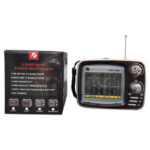 Radio Vintage recargable Multibanda con batería integrada, equipo de sonido de estilo clásico de TV, altavoz Retro BT, receptor mundial - Product Image 5