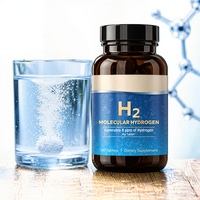Comprimés effervescents d'hydrogène moléculaire 8ppm, antioxydant cellulaire, soluble dans l'eau, complément alimentaire, 90 unités, vente en gros OEM