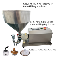 Machine de remplissage de pâte à pompe rotative, remplisseuse semi-automatique de liquides haute viscosité avec trémie