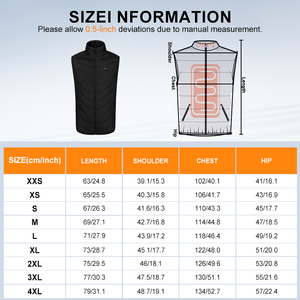 Veste d'hiver chauffante sans manches 4 zones de chauffage rechargeable <span class=keywords><strong>Gilet</strong></span> <span class=keywords><strong>chauffant</strong></span> pour femmes et hommes <span class=keywords><strong>Batterie</strong></span> non <span class=keywords><strong>incluse</strong></span> - Product Image 2
