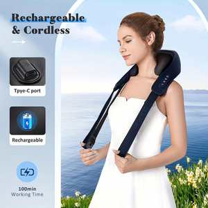 Electric Neck Massager Heating Function Deep Tissue Kneading Wireless Remote Control USB Rechargeable Portable Massage Cushion - Product Image 4