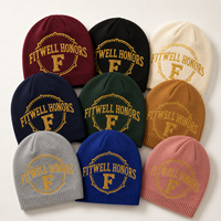 Bonnet en tricot clouté avec logo personnalisé, fabricant OEM ODM, broderie dorée, casquette pour streetwear et marques de mode de créateurs