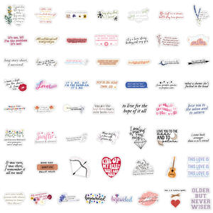 55 Uds Cool <span class=keywords><strong>Taylor</strong></span> Song Lyric Graffiti pegatinas para Fans botella teléfono decoración Swift álbum motivacional palabras pegatina - Product Image 3