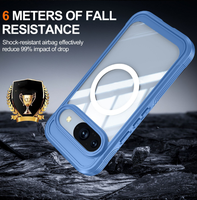 Étui magnétique transparent GSCASE, étui robuste avec protection d'écran sensible intégrée pour Google Pixel 9 Pixel 10 Pro XL
